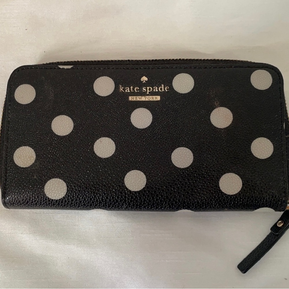 Kate Spade Black and White Polka Dot Wallet